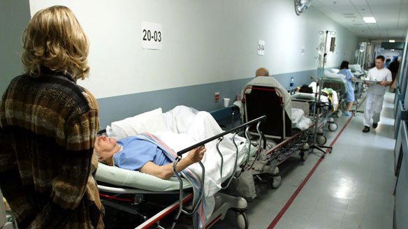 patients on trolleys